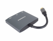 PremiumCord adaptér USB-C na HDMI, USB3.0,  PD, rozlišení 4K a FULL HD 1080p