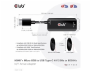 Club3D Adaptér HDMI + Micro USB na USB-C 4K120Hz/8K30Hz, Active Adapter M/F