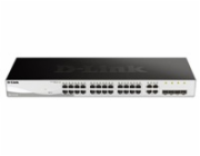 D-Link DGS-1210-28 28-port Gigabit Smart+ Switch, 24x GbE, 4x RJ45/SFP, fanless