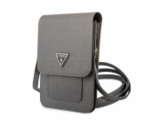 Guess PU Saffiano Triangle Logo Phone Bag Grey Guess prémiový ochranný kryt telefonu vyrobený z kombinace kvalitních a odolných materiálů, které perfektně chrání Váš telefon.