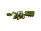 Bruder Traktor John Deere 7R 350 s čelním nakladačem a ta...