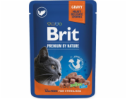 BRIT Premium Cat Salmon Sterilised - mokré krmivo pro kočky - 100g