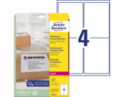 Avery Zweckform Etikety 99,1 mm x 139 mm, A4, bílé, 1 etiketa, voděodolné, balení 25 kusů, L7994-25, pro laserové tiskárny