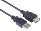 PremiumCord kabel prodlužovací USB 2.0, A-A, 1m, černá