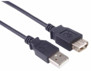 PremiumCord kabel prodlužovací USB 2.0, A-A, 1m, černá
