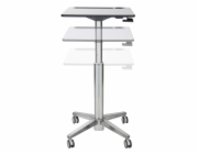 Ergotron LearnFit Tall - Stůl pro práce ve stoje - mobilní - hranatý - bílá - stříbrná základna
