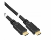 PremiumCord HDMI High Speed with Ether.4K@60Hz kabel se zesilovačem,25m, 3x stínění, M/M, zlacené konektory
