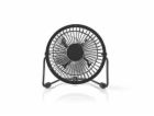Ventilátor Nedis FNDK1BK10 stolní USB, 10 cm, 2,5 W, kovo...