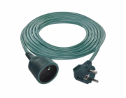 Prodlužovací kabel 5m / 1 zásuvka / zelený / PVC / 1mm2
