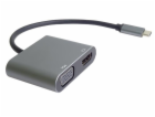 PremiumCord MST adaptér USB-C na HDMI + VGA, rozlišení 4K...
