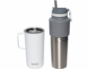 Asobu Twin Pack Bottle with Mug white, 0.9 L + 0.6 L