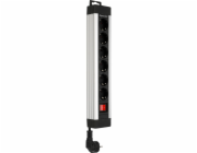 REV Outlet Strip 6-fold 2,4m  Supraline w. switch silver