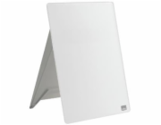 Flipchart Nobo NOBO STOLNÍ DESKA SMAMAZATELNÉ SKLO VERTIKÁLNÍ BÍLÁ 216X297 STOLNÍ FLIPCHART