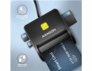 AXAGON CRE-SM3SD, USB-A FlatReader 4-slot čtečka Smart card (eObčanka) + SD/microSD/SIM, kabel 1.3 m