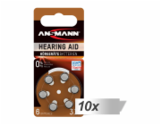 10x6 Ansmann Zinc-Air 312 (PR41)  baterie pro naslouchatka