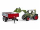 Fendt Vario 211 s čelním nakladačem a bočním přívěsem, mo...
