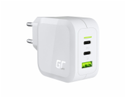 Powergan 65W PD 3.0 QC 3.0 2XUSB-C 1xusB-A Bílá nabíječka