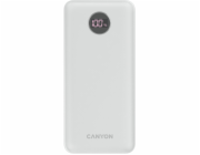 Canyon CNE-CPB2002W CANYON powerbanka PB-2002, 20000mAh Li-poly QC&PD, display, In USB-C, Out 1x USB-C + 2x USB-A, bílá