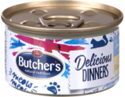 BUTCHER S CLASSIC DELICIOUS VEČEŘE Mokré krmivo pro kočky Mousse Tuňák a mořské ryby 85 g