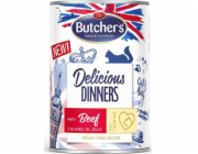 BUTCHER S Delicious Dinners Kousky hovězího v želé - mokré krmivo pro kočky - 400 g