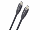 PREMIUMCORD Kabel USB-C M/M, 240W 480Mbps černý bavlněný ...