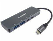 PREMIUMCORD Hub USB-C na 2x USB 3.2 Typ-C +2x USB 3.2, 5G SuperSpeed, Aluminum