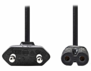 Nedis 3m CEGL11040BK30 NEDIS napájecí kabel 230V pro adaptéry/ přípojný/ Euro zástrčka/ konektor IEC-320-C7/ dvoulinka/ černý/ bulk/ 3m