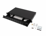 Lanberg Optický patch panel 12XSC duplex/12XLC QUAD rack 19 1U černý + příslušenství