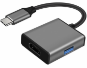 Art USB HUB HUB USB-C na HDMI 4K 30Hz + adaptér USB 3.0