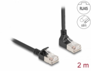 Patch kabel RJ-45 Cat.6a S/FTP, Slim 90° úhlový