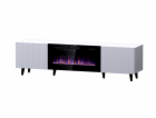RTV skříňka PAFOS EF s elektrickým krbem 180x42x49 cm bíl...
