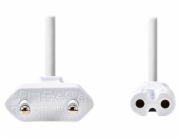 NEDIS napájecí kabel 230V pro adaptéry/ přípojný/ Euro zástrčka/ konektor IEC-320-C7/ dvoulinka/ bílý/ bulk/ 2m