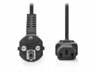 NEDIS napájecí kabel/ Typ F zástrčka - IEC-320-C13/ přímý...