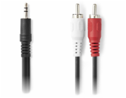 NEDIS stereofonní audio kabel/ 3,5 mm zástrčka - 2x RCA zástrčka/ černý/ bulk/ 10m