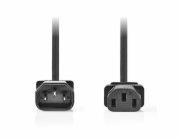 NEDIS napájecí prodlužovací kabel/ konektor IEC-320-C14 - konektor IEC-320-C13/ přímý-přímý/ černý/ bulk/ 3m
