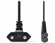 Nedis úhlový 3m PVC černá PCGP11055BK30 NEDIS napájecí kabel pro adaptéry/ Euro zástrčka - konektor IEC-320-C7/ úhlový-úhlový/ dvoulinka/ černý/ bulk/ 3m