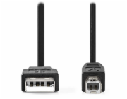 Nedis CCGL60100BK20 USB 2.0, USB-A Zástrčka - USB-B Zástrčka, 2m, černý NEDIS kabel USB 2.0/ zástrčka USB-A - zástrčka USB-B/ k tiskárně apod./ černý/ bulk/ 2m
