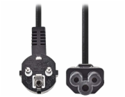 NEDIS napájecí kabel/ Typ F Zástrčka - IEC-320-C5/ přímý/ úhlový/ trojlístek/ černý/ bulk/ 2m