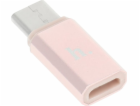 Hoco Adaptér USB-C - MicroUSB růžový (6957531031253)