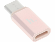 Hoco Adaptér USB-C - MicroUSB růžový (6957531031253)