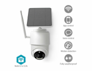 NEDIS IP kamera solární/ venkovní/ IP65/ Wi-Fi/ 1080p/ PIR senzor/ USB-C/ microSD/ noční vidění/ Android/ iOS/ bílá