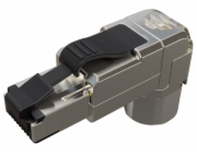 Konektor MPTL 90° RJ45 CAT6A STP samořezný SXRJ45-6A-STP-BK-SA-U
