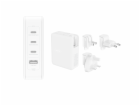 Nástěnná nabíječka 140W 4 porty (3xC 1xA) UK, EU, US Zást...