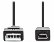 NEDIS kabel USB 2.0/ zástrčka USB-A - zástrčka USB Mini-B 5 pinů/ černý/ bulk/ 1m