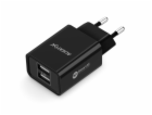 Chytrá síťová nabíječka ALIGATOR 2,4A, 2xUSB, smart IC, č...