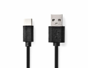 NEDIS kabel USB 2.0/ zástrčka USB-C - zástrčka USB-A/ černý/ bulk/ 1m