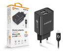 Chytrá síťová nabíječka ALIGATOR 2,4A, 2xUSB, smart IC, č...