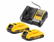 Sada startovacích baterií DEWALT DCB1104D2, 18V, nabíječka