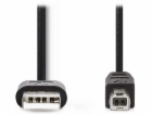 Nedis CCGL60101BK30 USB na USB-B, USB 2.0, zástrčka USB, ...
