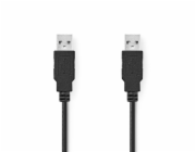 NEDIS kabel USB 2.0/ zástrčka USB-A - zástrčka USB-A/ černý/ bulk/ 1m